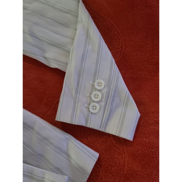 Body by Victoria Womens‎ Size 6 White Pinstripe Blazer Jacket Double Breasted - Picture 4 of 7